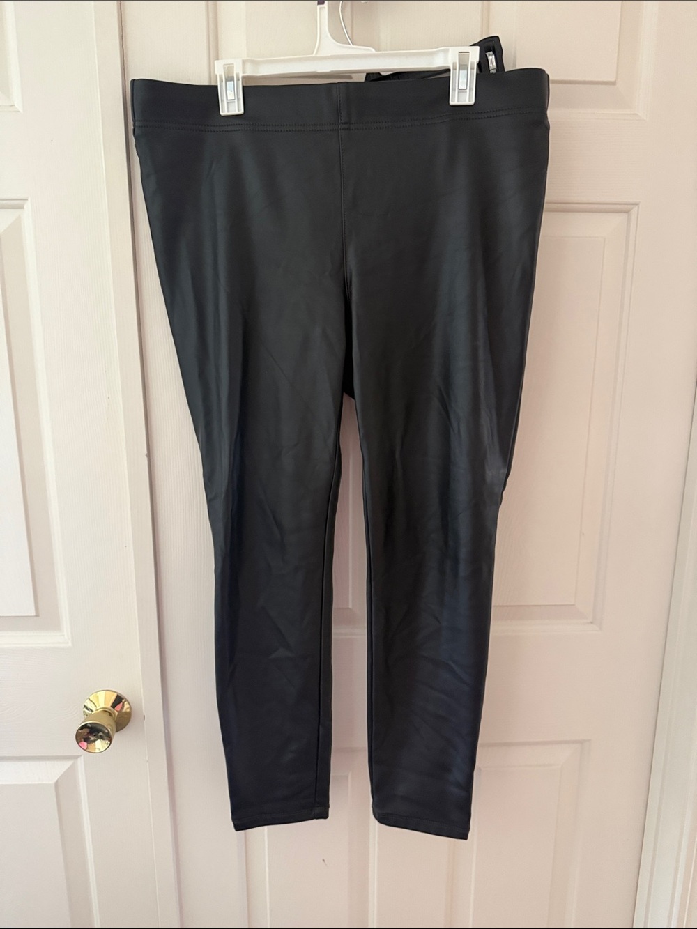 Black Women's Faux-Leather Pants